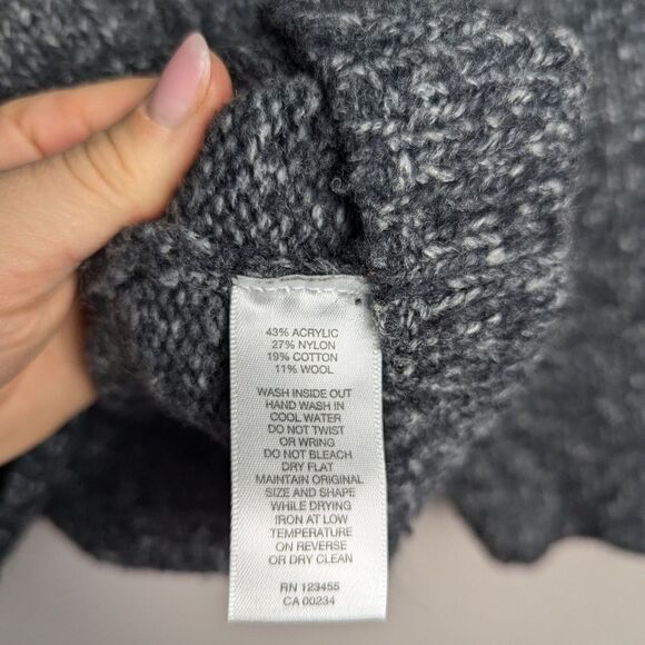 Hudson North Chunky knit v neck sweater grey size large - Picture 8 of 9